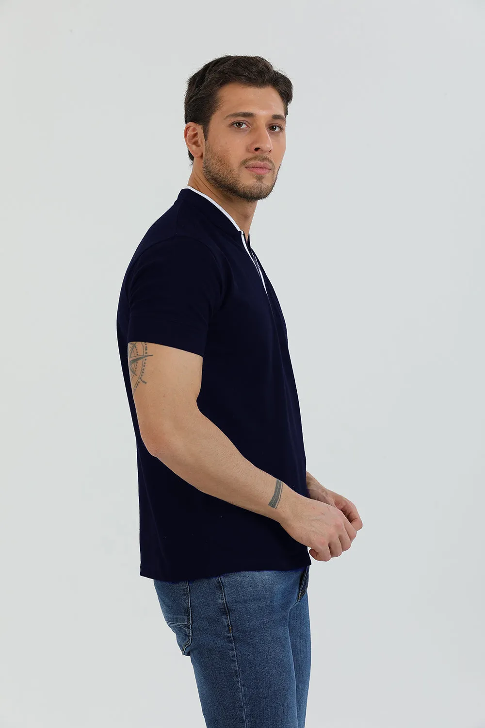 Cotton Man Polo Blue