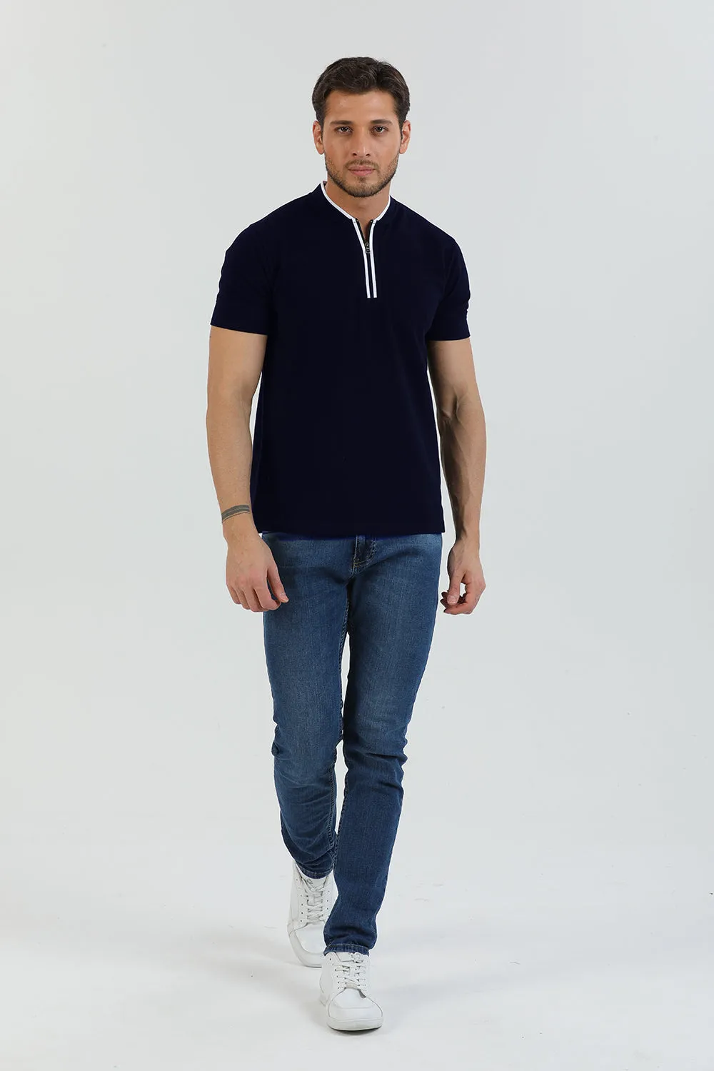 Cotton Man Polo Blue