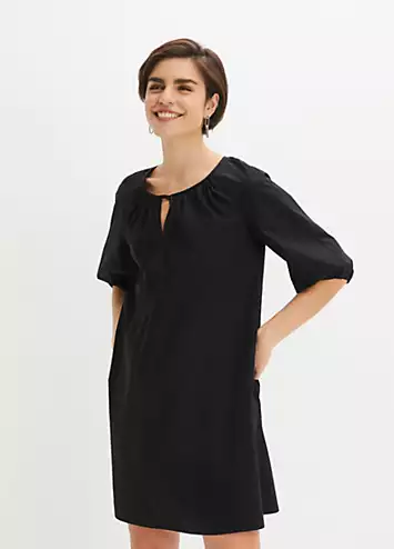 Cotton Short Sleeve Tunic Dress by bonprix | Look Again