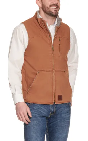 Cowboy Workwear Men's Brown Canvas Sherpa Lined Vest