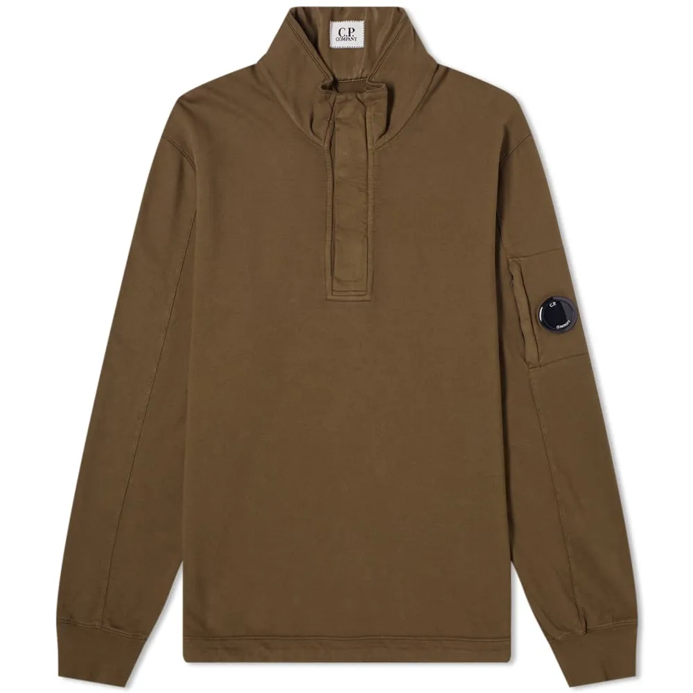 C.P. Company Arm Lens Button Funnel Neck SweatIvy Green
