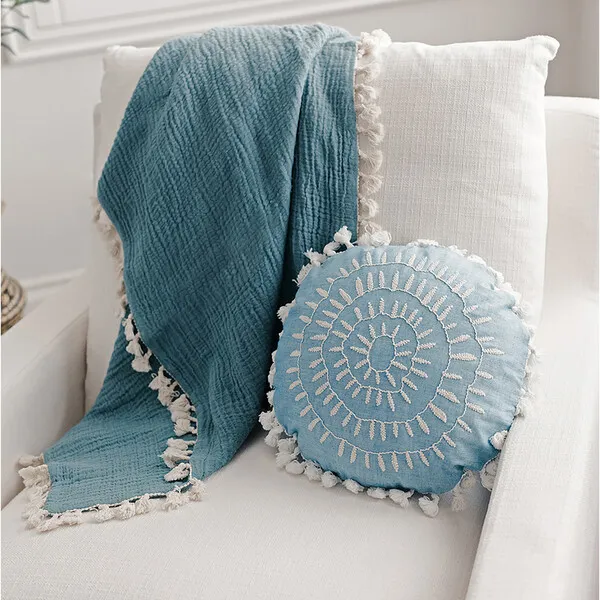 Crane Baby Round Pillow, Caspian