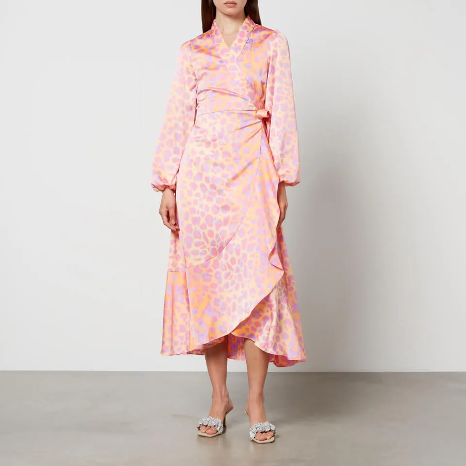 Cras Laracras Printed Silk-Satin Wrap Dress - EU 34/UK 6 | Coggles