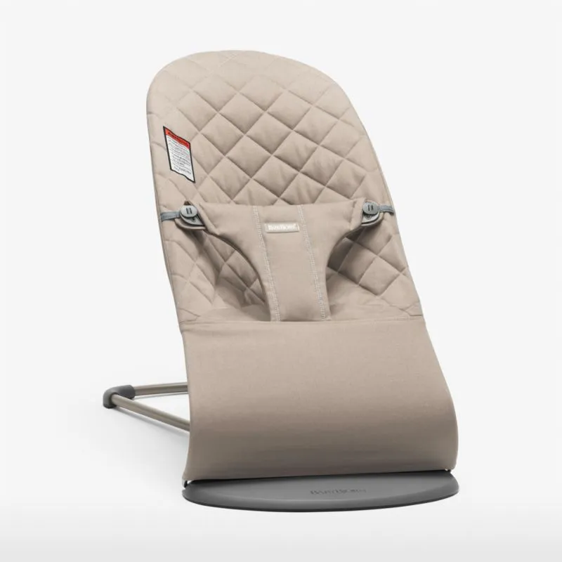 Crate&Barrel BABYBJÖRN™ Bouncer Bliss Woven Quilt Sand Grey Baby Bouncer Chair