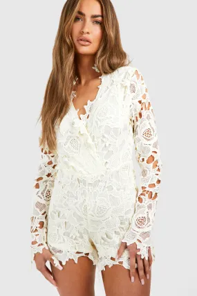 Crochet Long Sleeve Romper