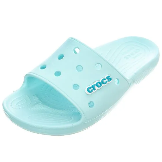 CROCS Mens Classic Crocs Slide Ice Blue Sandals