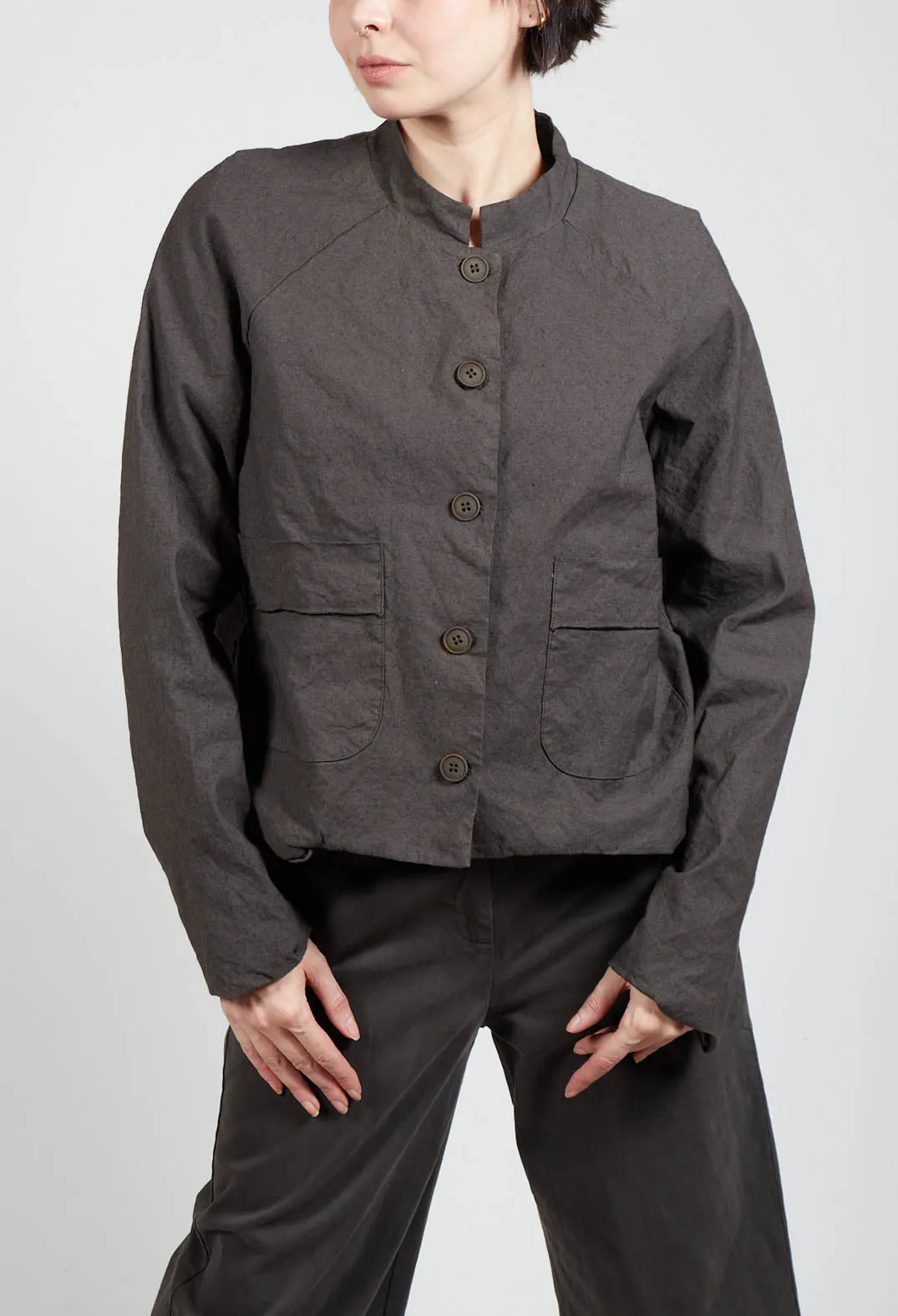 Cropped Long Sleeved Jacket in Faggio