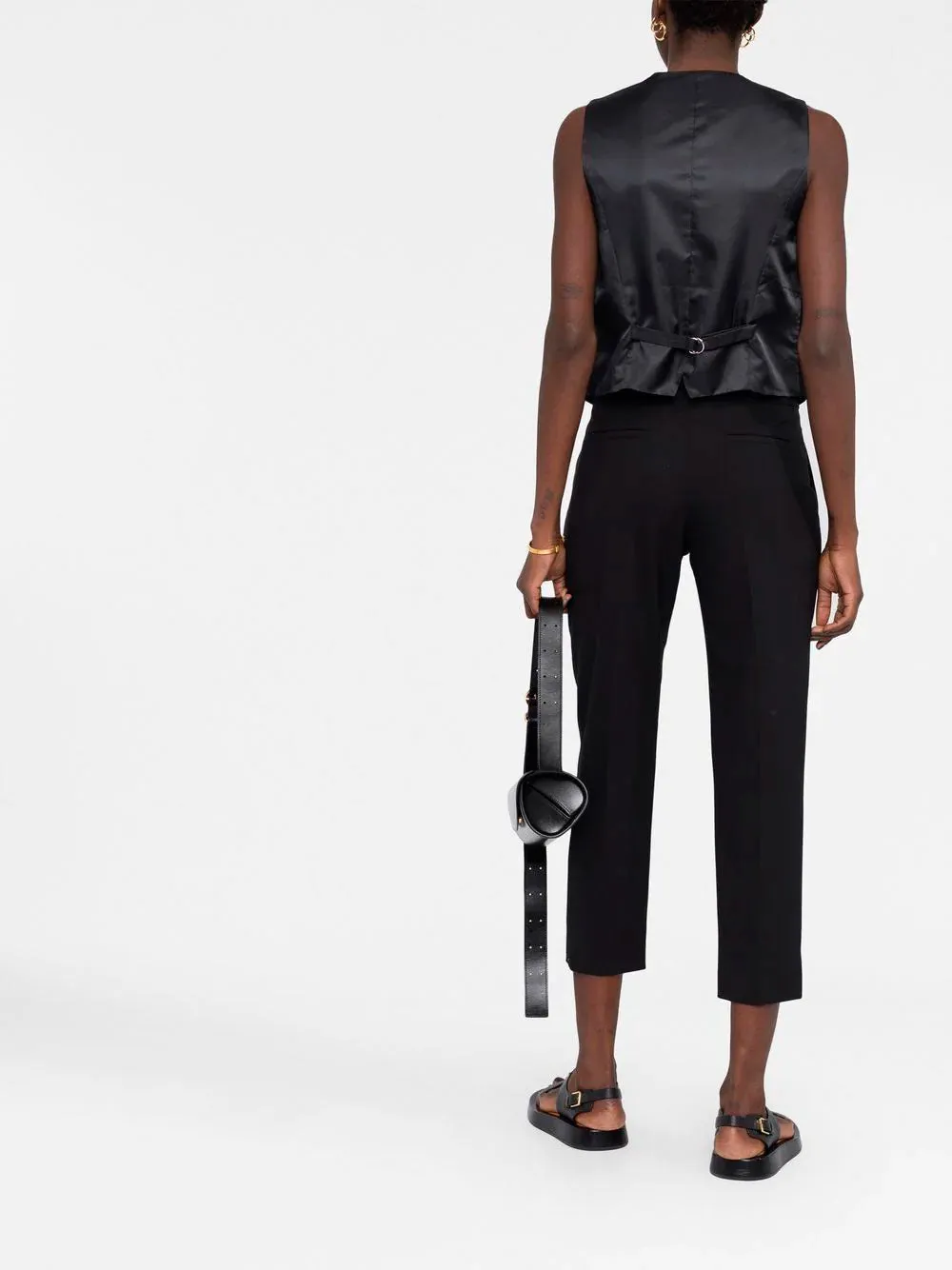 Cropped tapered-leg trousers