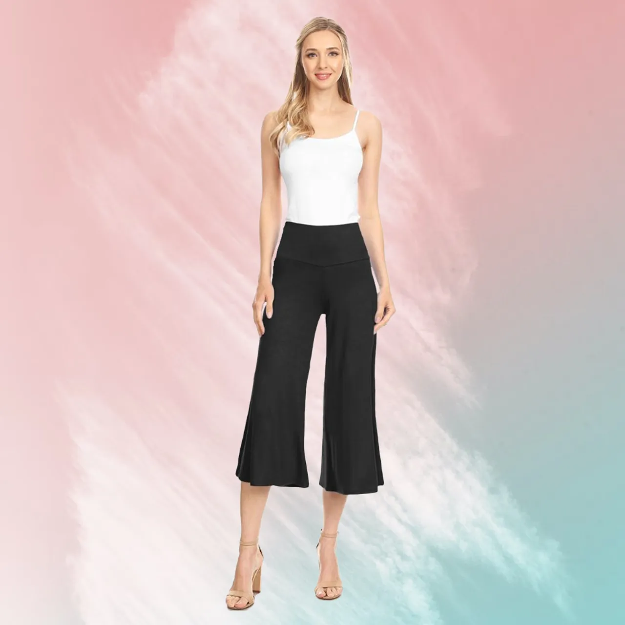 Cropped Wide-Leg Lounge Pants