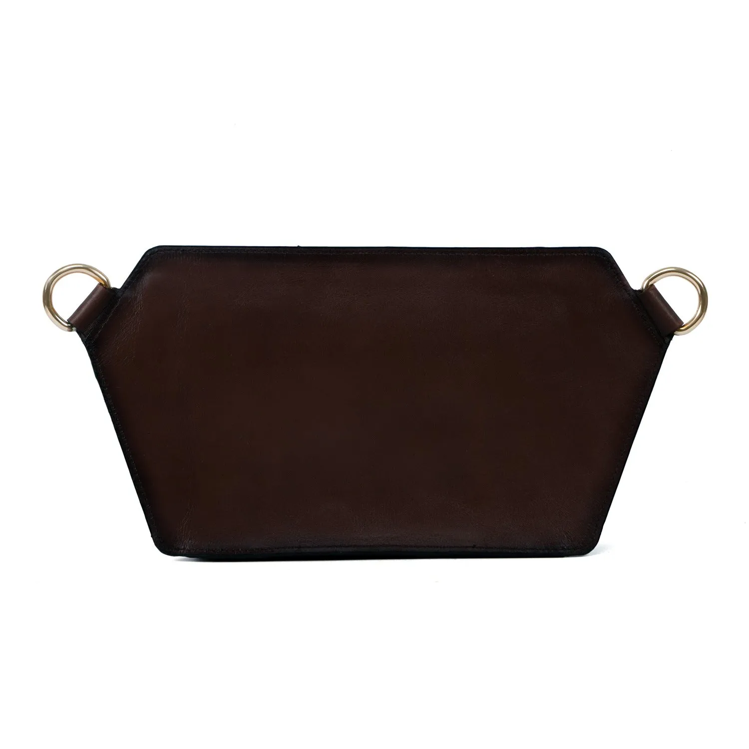 Cross-Body/Sling Bag in Diamond Shaped Dark Brown Genuine Leather