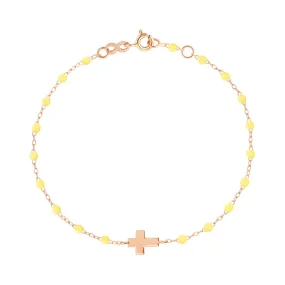 Cross Charm Classic Gigi Mimosa bracelet, Rose Gold, 6.7