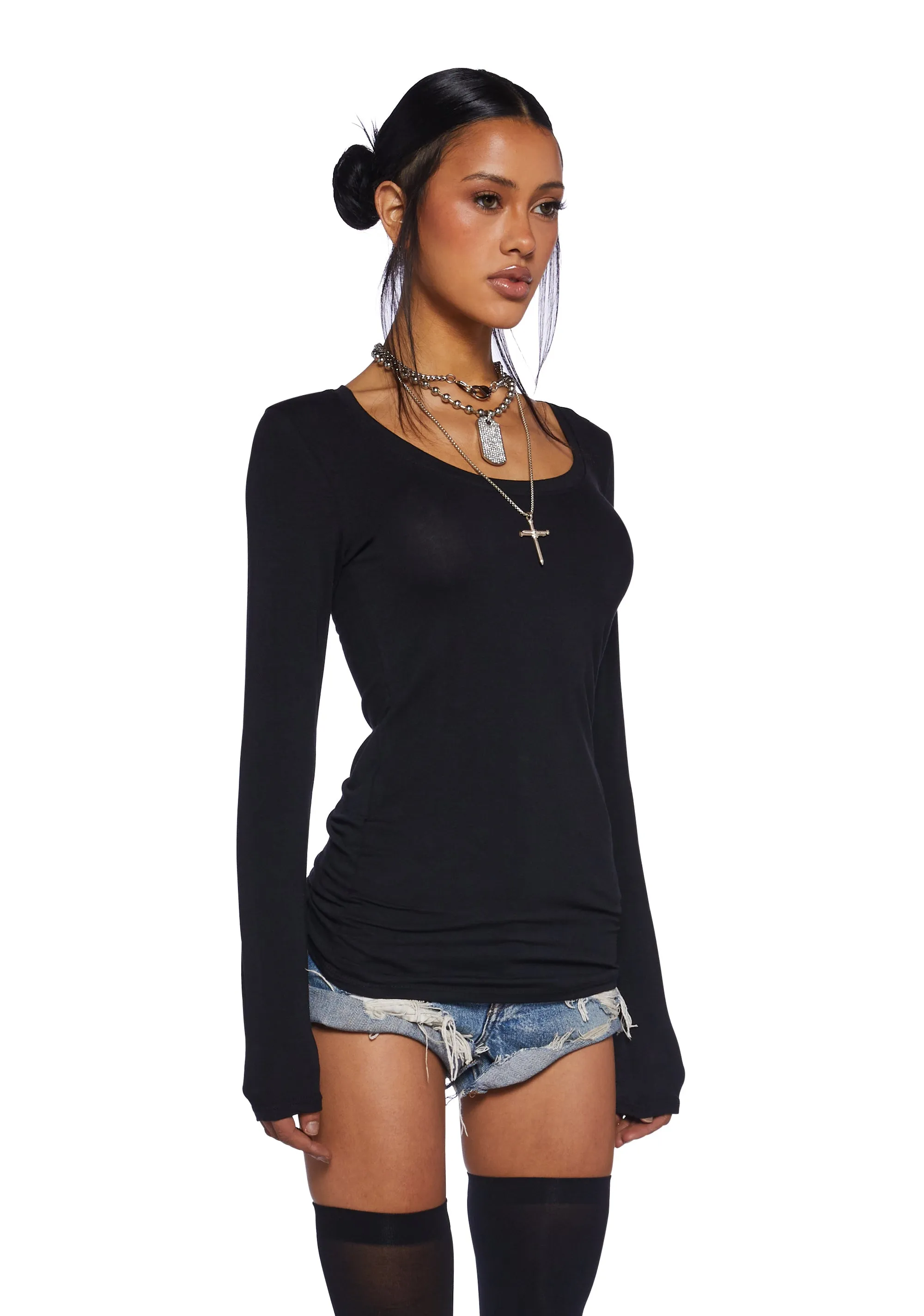 Crossfade Hooded Long Sleeve Romper - Ecru-