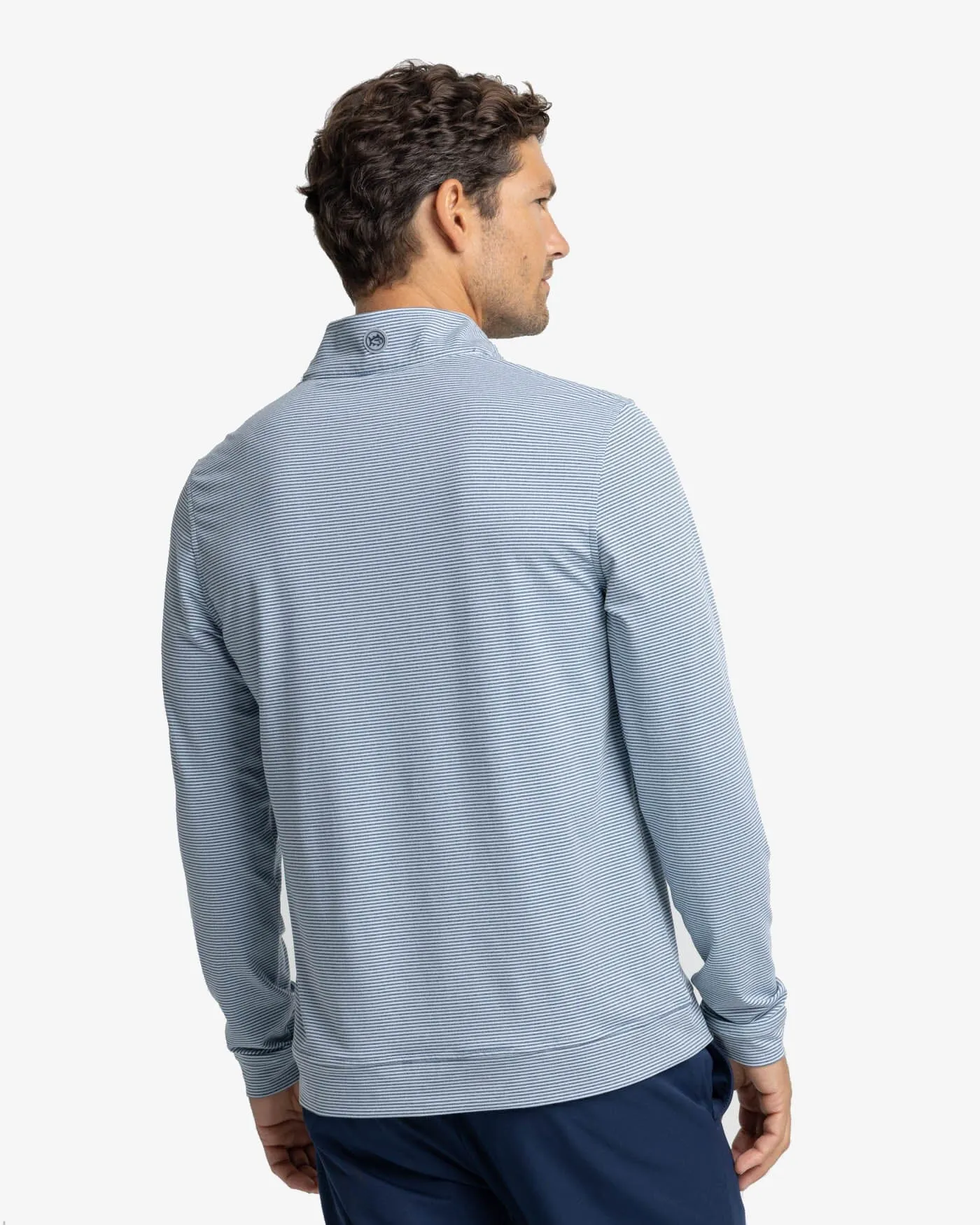 Cruiser Heather Micro-Stripe Performance Quarter Zip Pullover