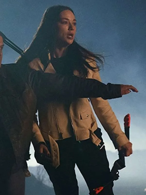 Crystal Reed Teen Wolf: The Movie White Leather Jacket