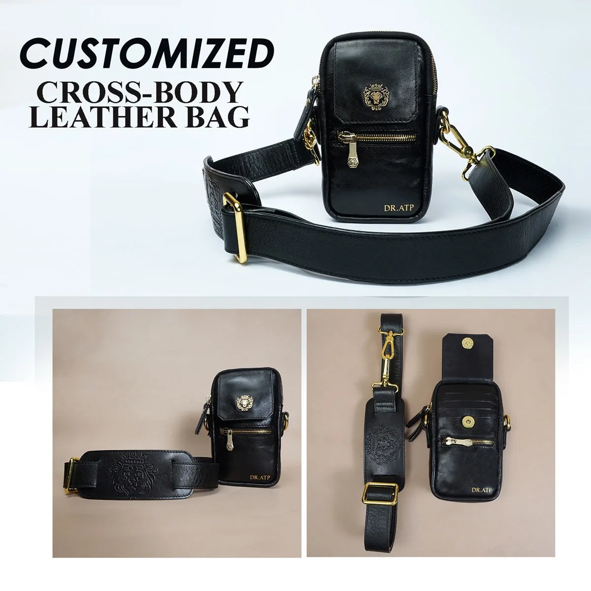 Customized black Cross-body Bag