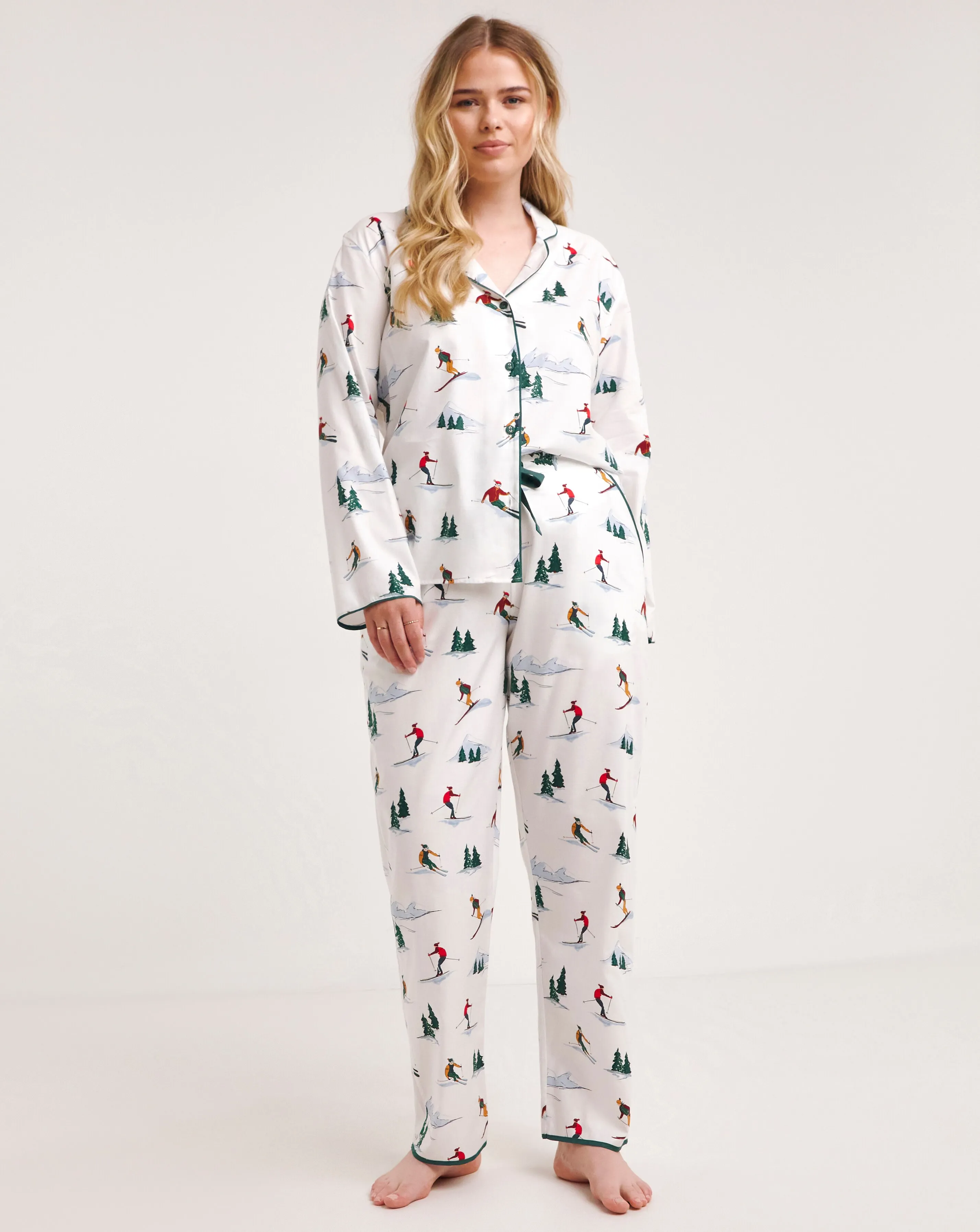 Cyberjammies Ski Print Woven Pyjama Set | Simply Be