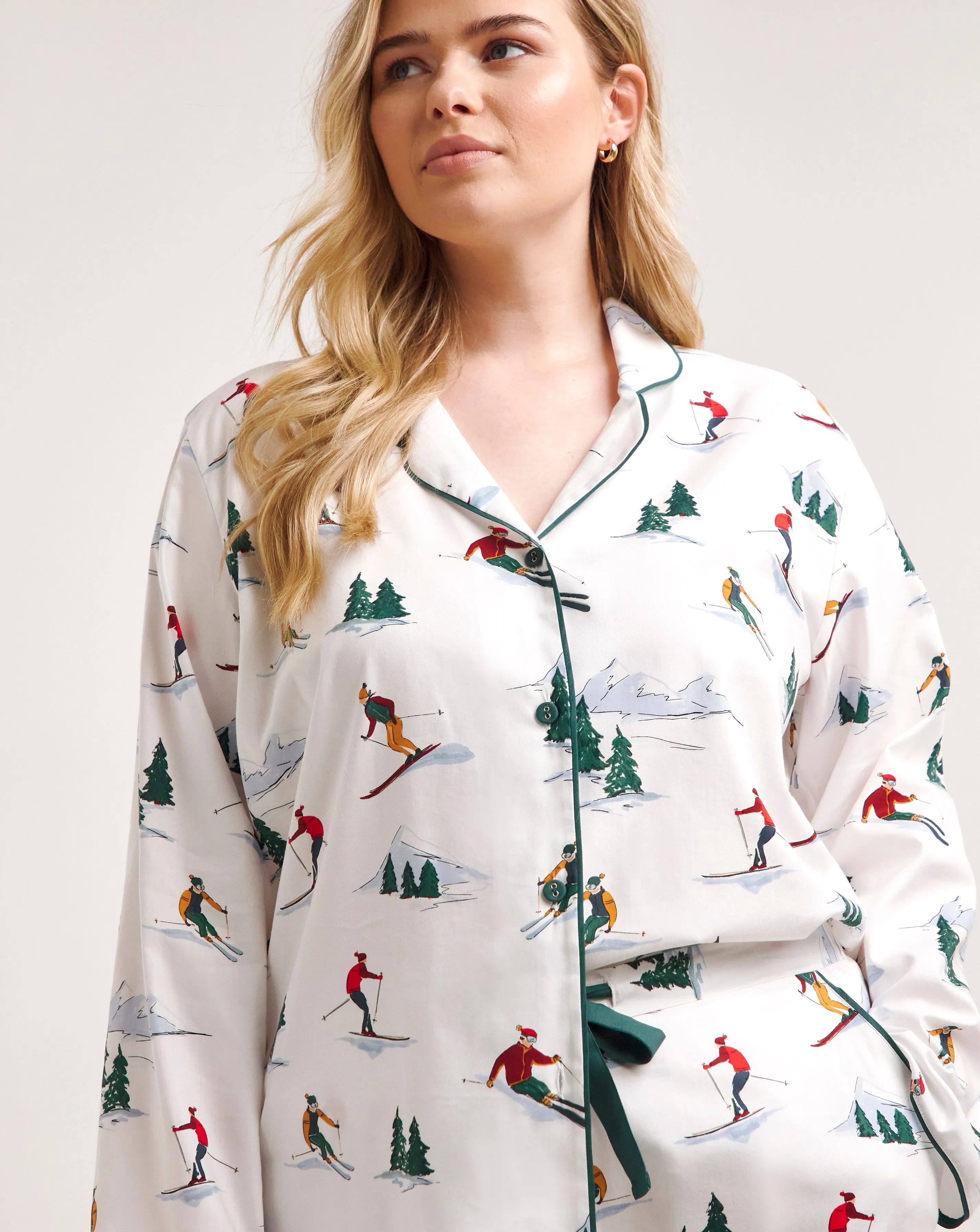 Cyberjammies Ski Print Woven Pyjama Set | Simply Be