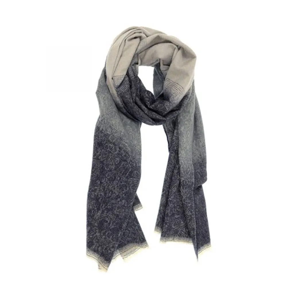 DAMASK OMBRE SCARF NAVY