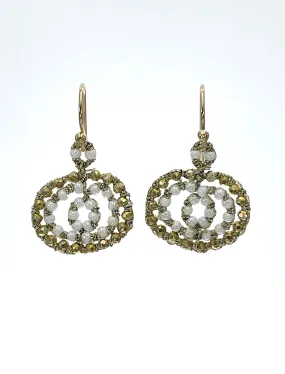 Danielle Welmond Oval Earrings with Crocheted Gold Cord