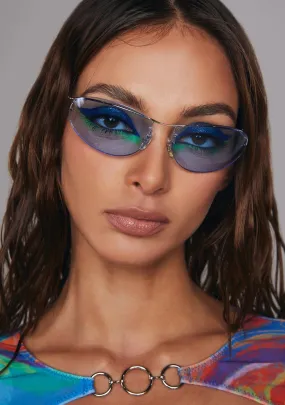 Deleon Blue Rimless Sunglasses-