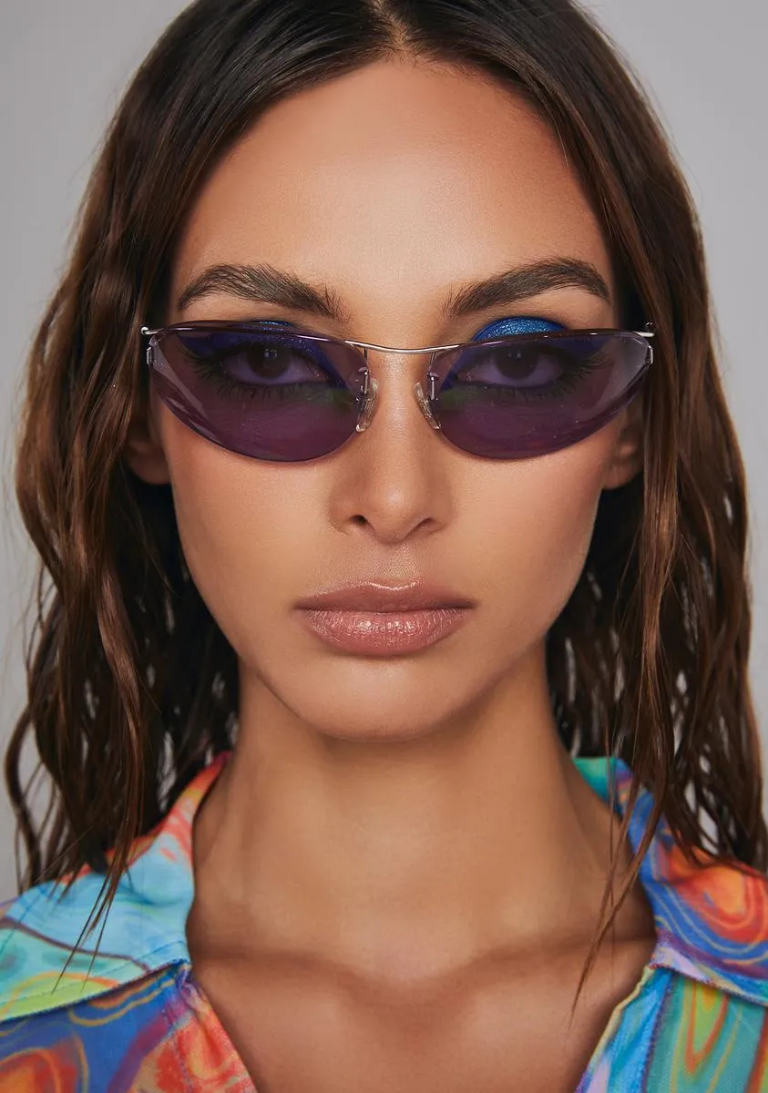 Deleon Purple Rimless Sunglasses-