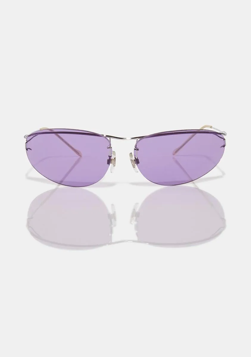 Deleon Purple Rimless Sunglasses-