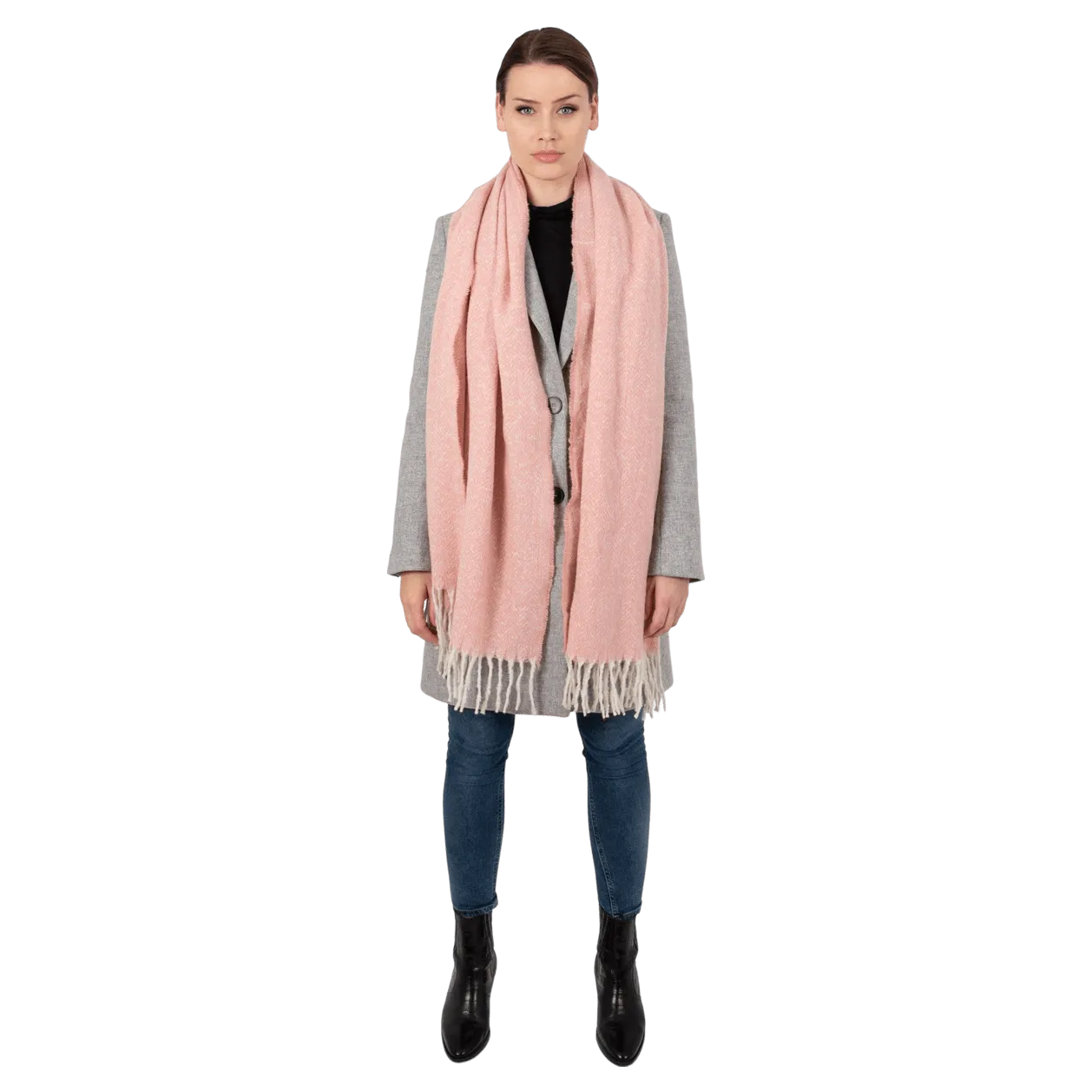 Dents Herringbone Scarf with Tassels