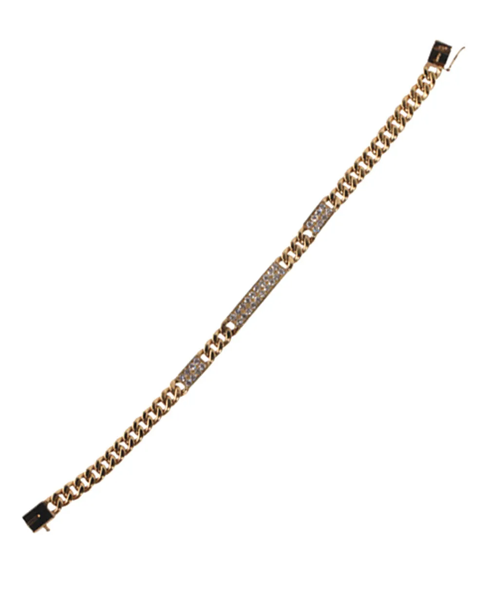 Diamond Bar Cuban Link Bracelet