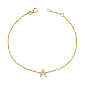 Diamond Pave Letter Bracelet