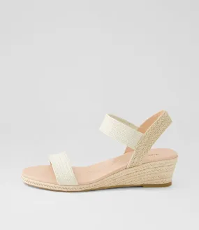 DIANA FERRARI Havan Cream Weave Elastic Sandals