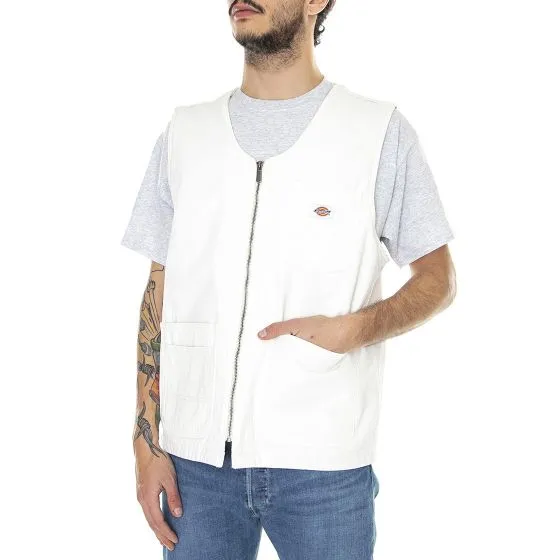 Dickies Mens Duck Canvas Stone Washed Cloud Summer Vest Jacket