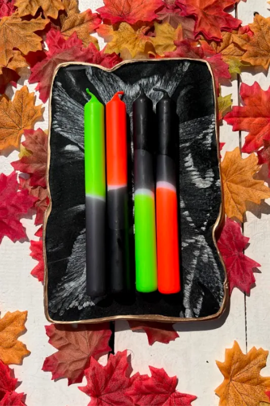Dip-Dye Halloween Candles