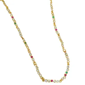Disco Dot Tennis Necklace