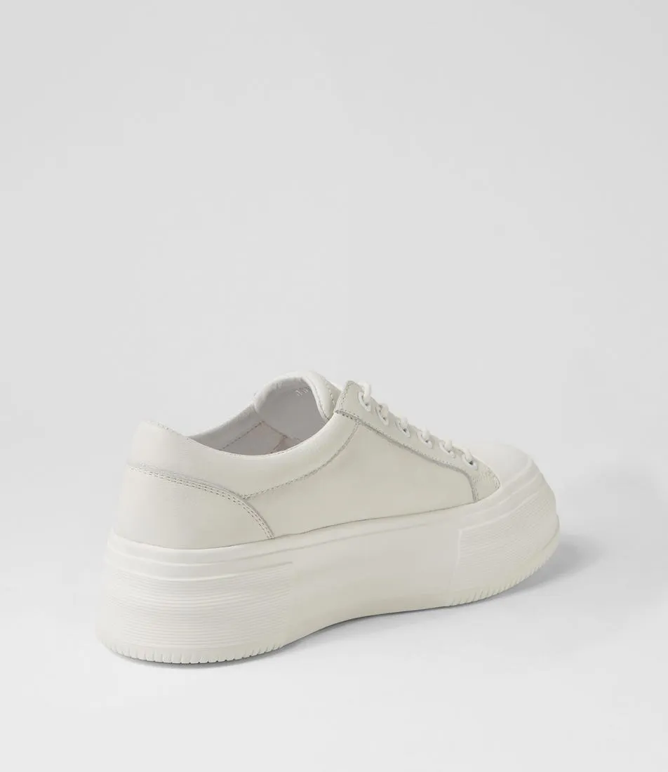 DJANGO & JULIETTE Agot White Leather Stitch Sneakers