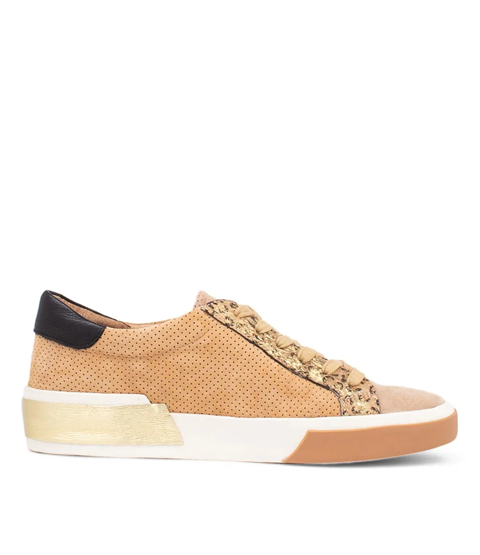 DJANGO & JULIETTE Andren Taupe Camel And Gold Leather Sneakers