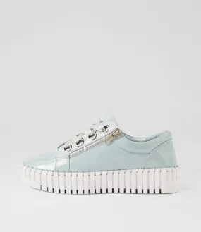 DJANGO & JULIETTE Bassel Pale Blue White Sole Patent Leather Sneakers