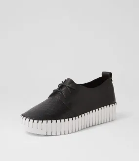 DJANGO & JULIETTE Batu Black White Leather Sneakers