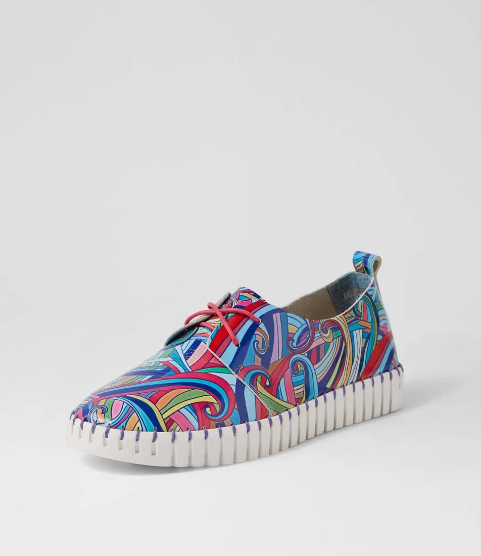 DJANGO & JULIETTE Huskies Blue Swirl Patent Leather Sneakers