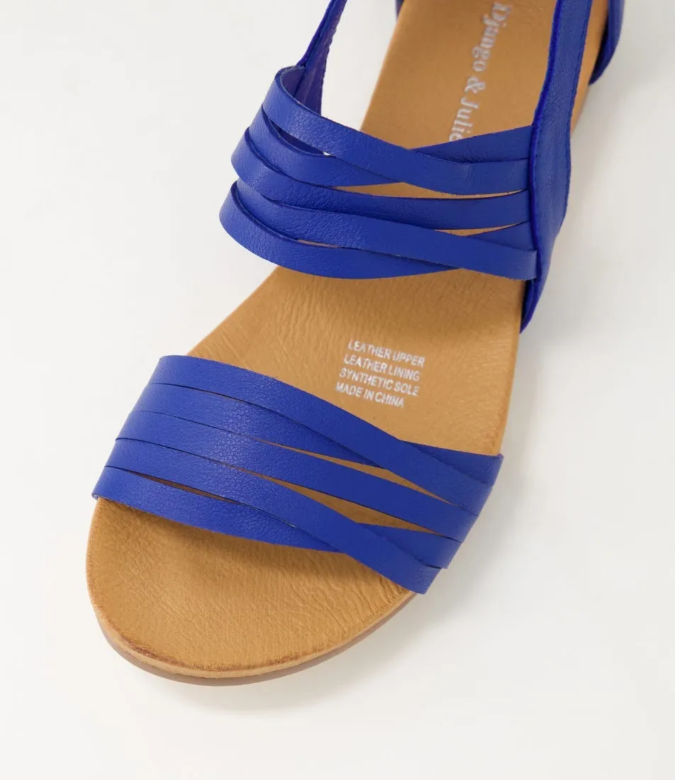 DJANGO & JULIETTE Jewelsy Cobalt Leather Sandals