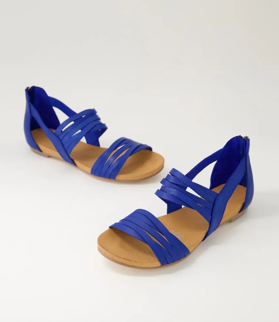 DJANGO & JULIETTE Jewelsy Cobalt Leather Sandals