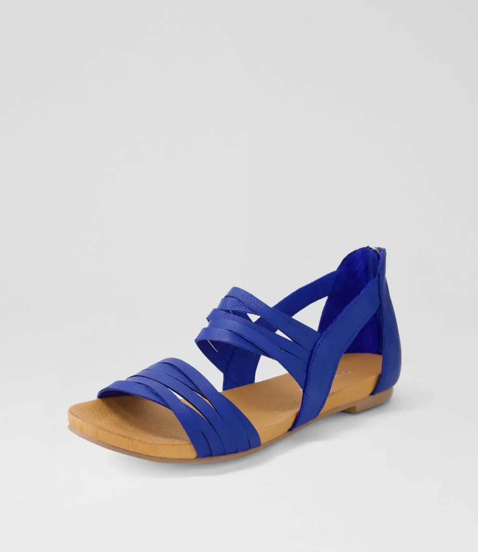 DJANGO & JULIETTE Jewelsy Cobalt Leather Sandals