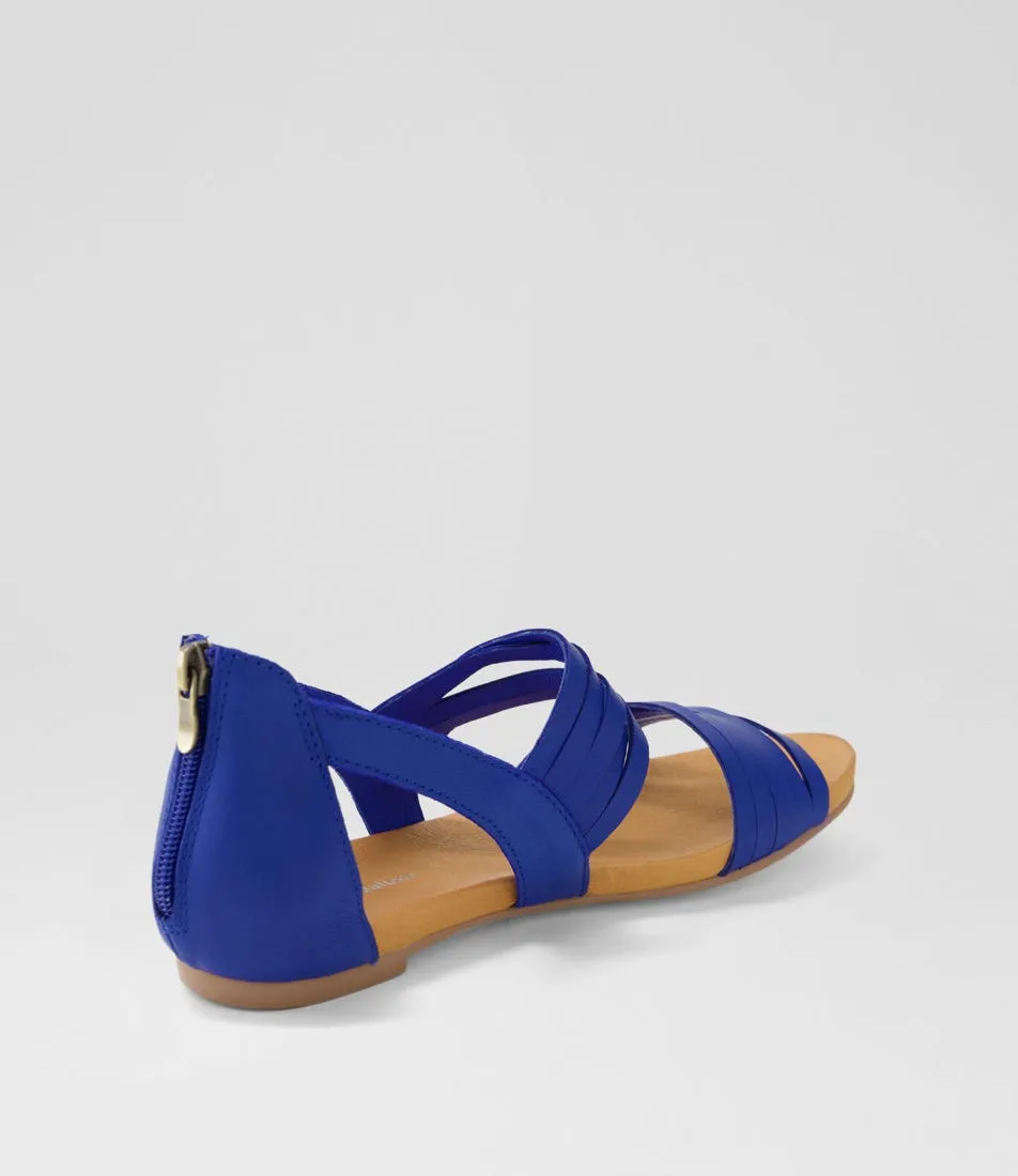 DJANGO & JULIETTE Jewelsy Cobalt Leather Sandals