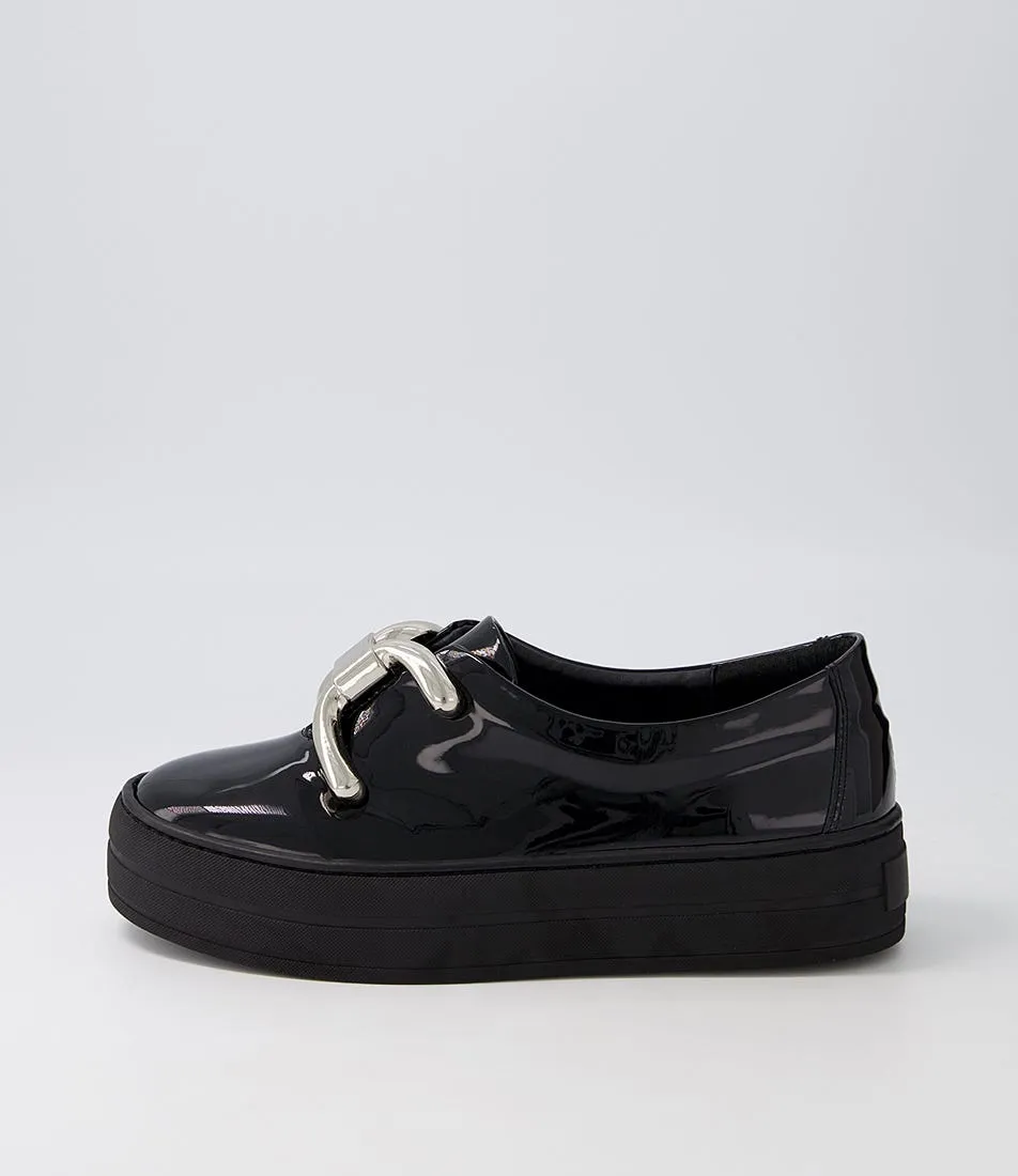 DJANGO & JULIETTE Sandos Black Patent Leather Sneakers