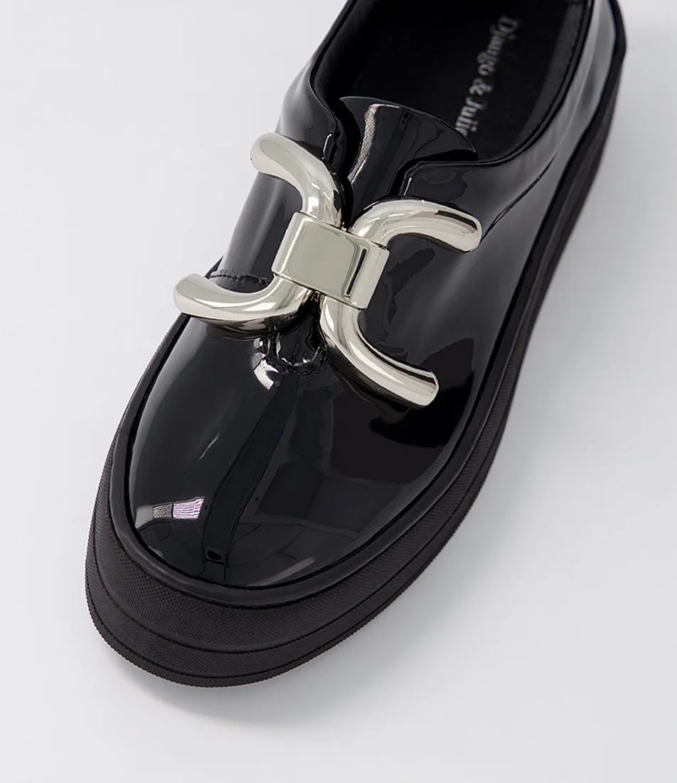 DJANGO & JULIETTE Sandos Black Patent Leather Sneakers