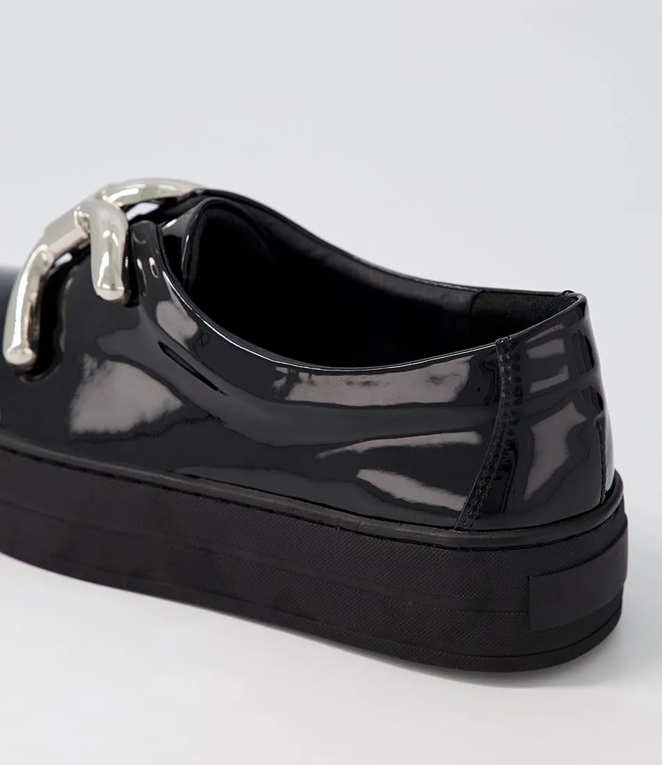 DJANGO & JULIETTE Sandos Black Patent Leather Sneakers