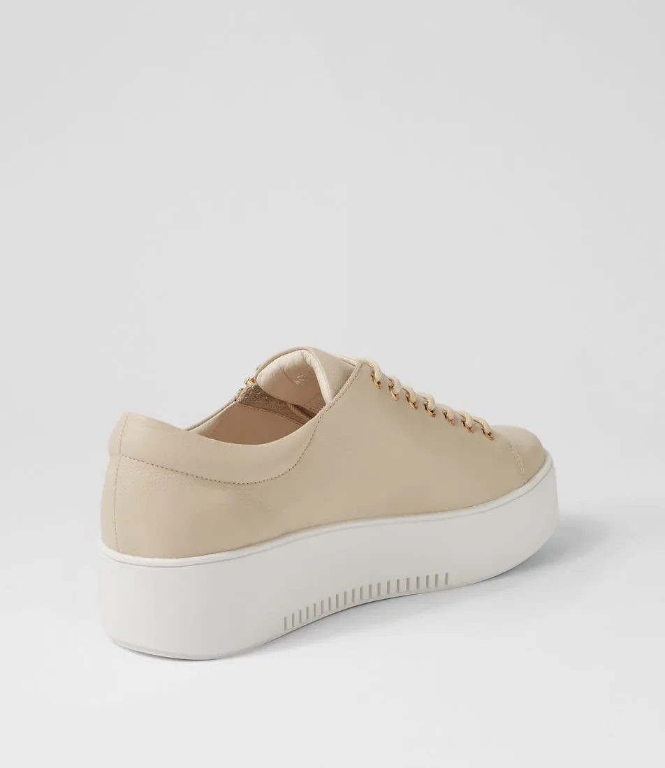 DJANGO & JULIETTE Wolfie Almond White Leather Sneakers