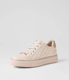 DJANGO & JULIETTE Yoyo Dusty Pink Rose Gold Leather Sneakers
