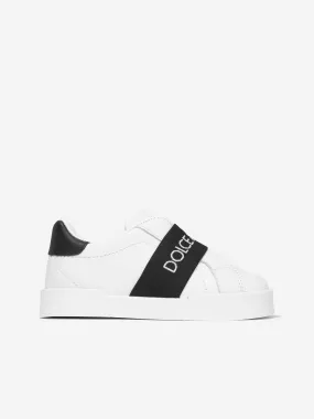 Dolce & Gabbana Kids Leather Portofino Slip on Trainers in White