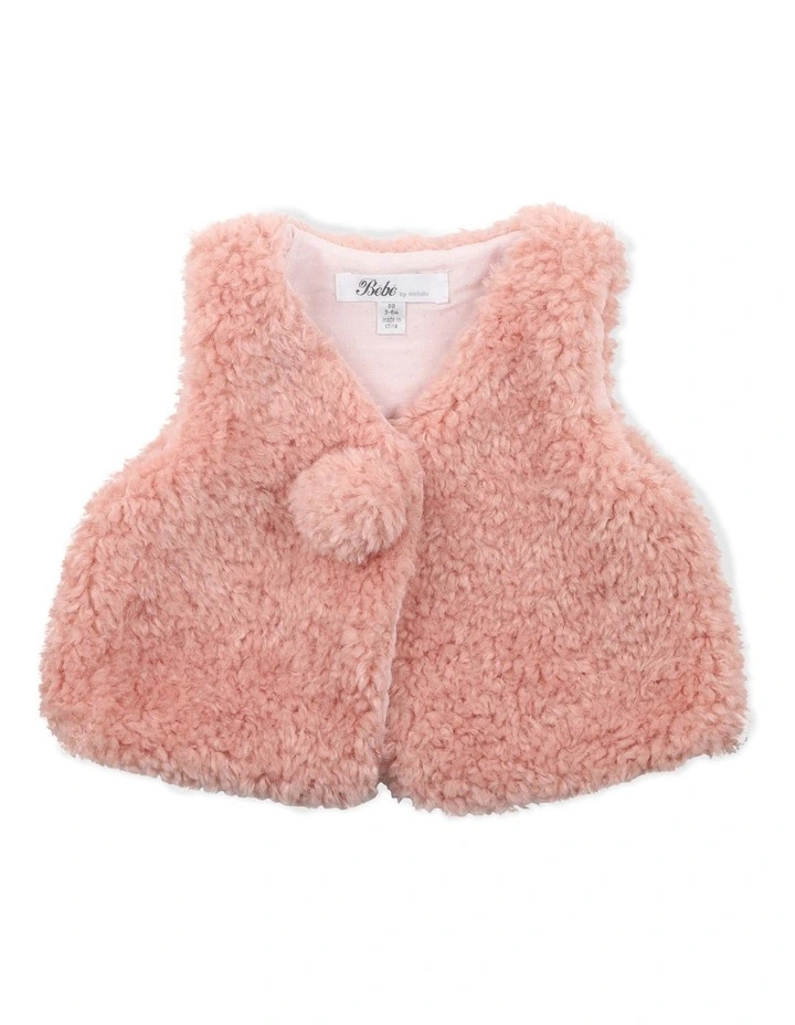 Dotti Pom Pom Vest in Pink