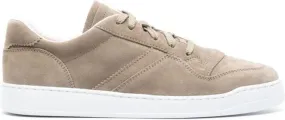 Doucal's lace-up suede sneakers Green